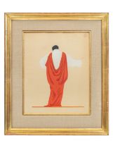 Georges Lepape (1887 - 1971), A costume design, 'Le manteau de pourpre'