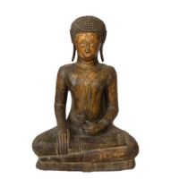 Thailand or Laos, 18th - 19th Century, A bronze seated monk (the venerable monk Phra Malai)