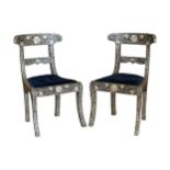 NO RESERVE: 20th Century, A pair of mother of pearl inlay chairs