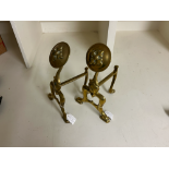 NO RESERVE: Early 20th Century, A pair of brass fire dogs