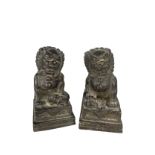 NO RESERVE: Chinese, Antique, A pair of bronze Lion-Dogs