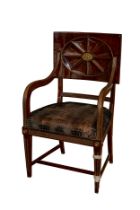 Russian, A fine mahogany armchair, with ormolu accoutrement