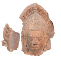 Antique, Two terracotta Buddhas