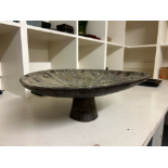 NO RESERVE: Ethiopian (?), 19th Century or later, A large wooden brass-bound fruit bowl, with decora