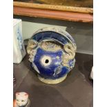 NO RESERVE: Chinese, 19th Century, A blue glazed ceramic opium vessel