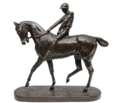 John Willis Good (British, 1845 - 1879), Horse and Jockey, adjusting stirrup, c. 1870