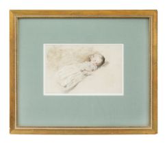 NO RESERVE: English, Mid 19th Century, An infant reclining