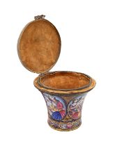 Qajar, 19th Century, An enamelled ghalian cup