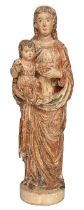 Italian, Early 15th Century, A Sienese polychrome sculpture of the Madonna and Child