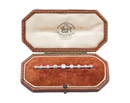 Edwardian, A diamond set bar brooch