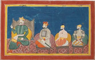 Deccan, 18th Century, Four members of the 'Adil Shahi dynasty, rulers of Bijapur, seated on thrones