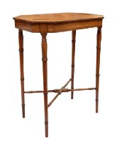 English, C. 1800, A satinwood octagonal side table with simulated bamboo legs