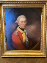 Circle of Angelica Kauffmann, Portrait of an army officer in a faux roundel