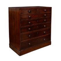 19th Century, A mahogany plan chest