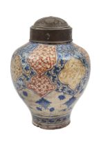 Safavid, 17th Century, An underglaze blue and red soft paste vase
