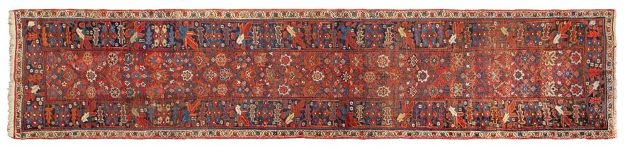 Circa 1900-1920, A long runner with floral and geometric designs