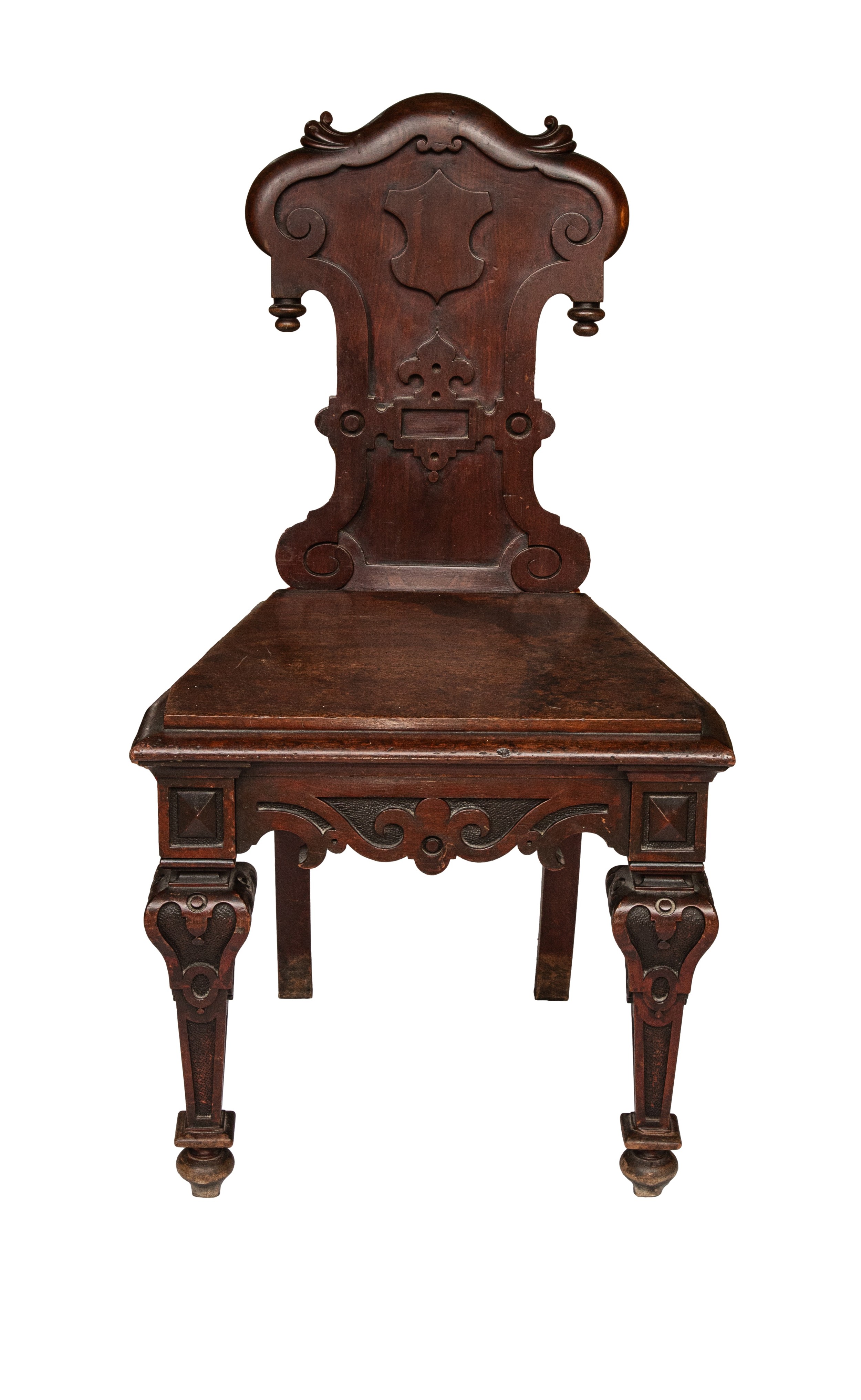 Late 19th/Early 20th Century, A single mahogany hall chair - Image 2 of 4