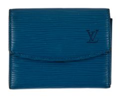 Louis Vuitton, A blue epi leather wallet/coin purse