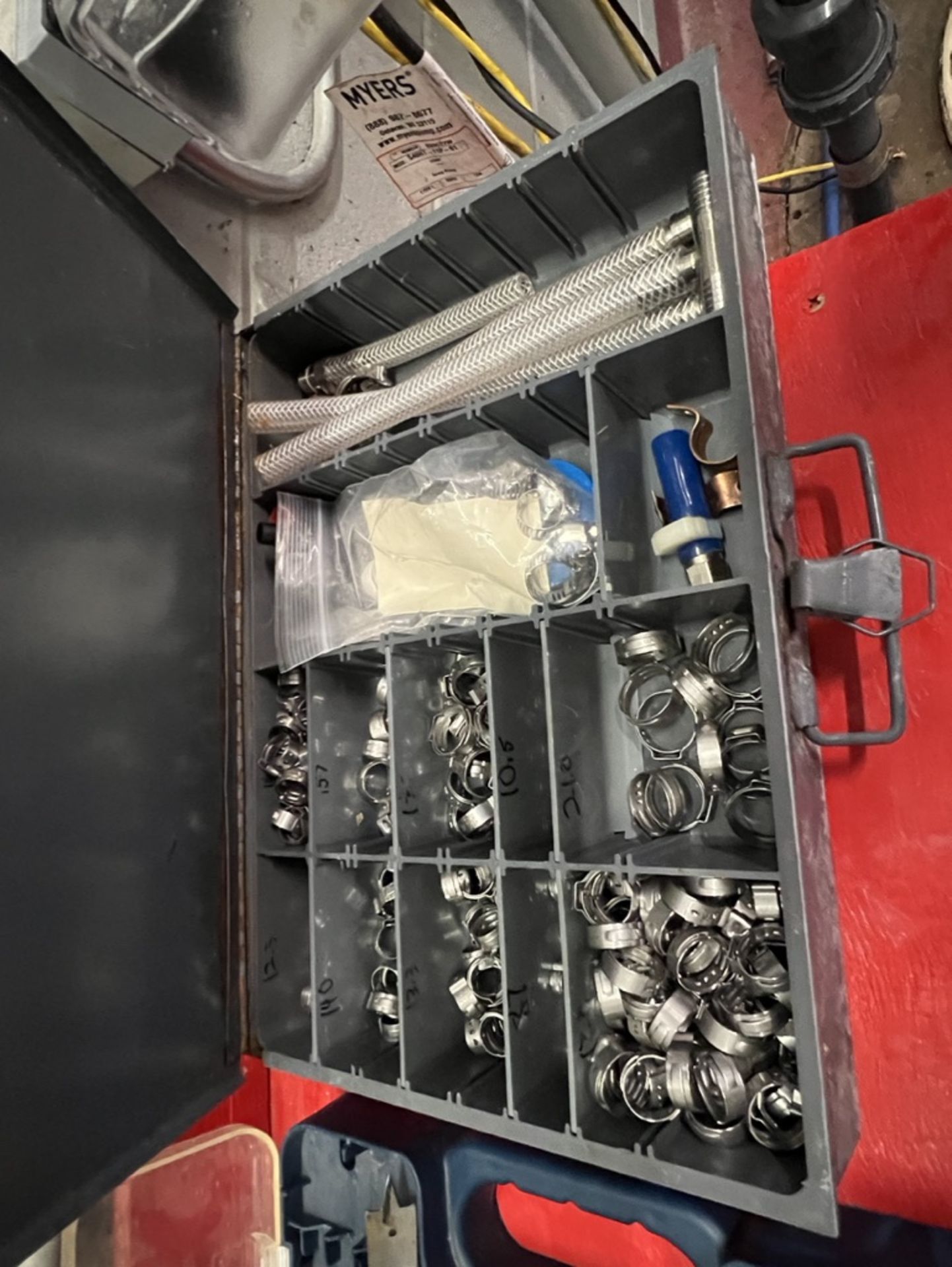 LOT OF: (2) PLASTIC TOOL BOXES, (1) METAL CRAFTSMAN TOOL BOX AND PICTURED SMALL TOOLS, DRILL BITS, - Image 6 of 15