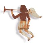 A White Painted Wrought Sheet-Iron "Archangel Gabriel" Weathervane, Late 19th or early 20th century