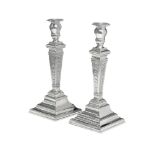 A Pair of Large Silver Candlesticks, Probably Italian, 20th Century