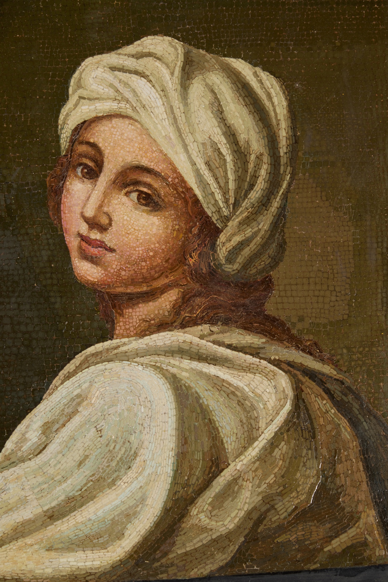 An Italian Framed Micromosaic Portrait of Beatrice Cenci, Rome, 19th Century - Image 3 of 4