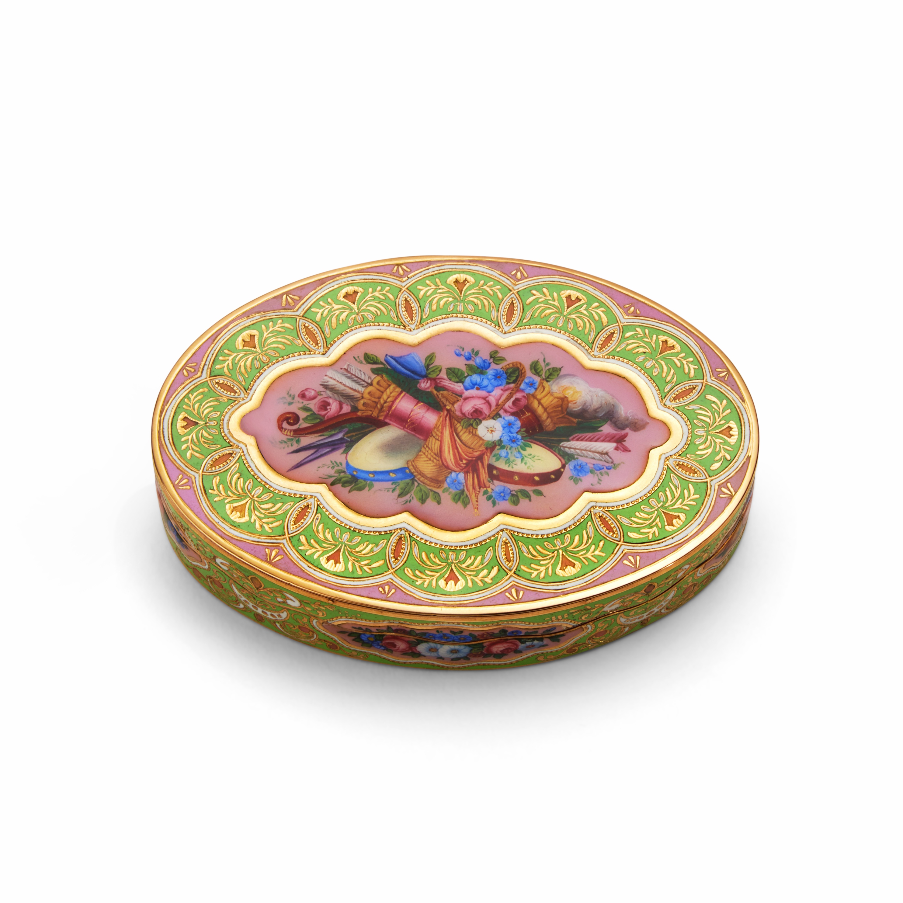 A Swiss Enameled Gold Snuff Box For The Turkish Market, Probably Geneva, Circa 1830