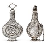 Two Continental Silver-Gilt Scent Flasks, Late 17th Century