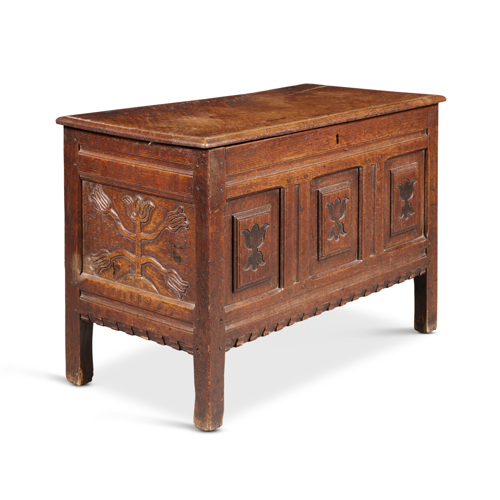 A Dutch Mannerist Carved Oak Chest, late 16th Century - Image 3 of 5
