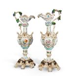 A Pair of French Porcelain Tall Ewers, Probably Paris Circa 1870