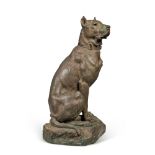 A French Bronze Statue of a Seated Great Dane by Fran&#231;ois Auguste-Hippolyte Peyrol (1856-1929),