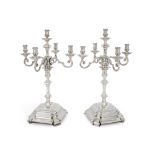 Royal: A Pair of English Silver Five-Light Candelabra, Goldsmiths & Silversmiths Co. Ltd., London, 1