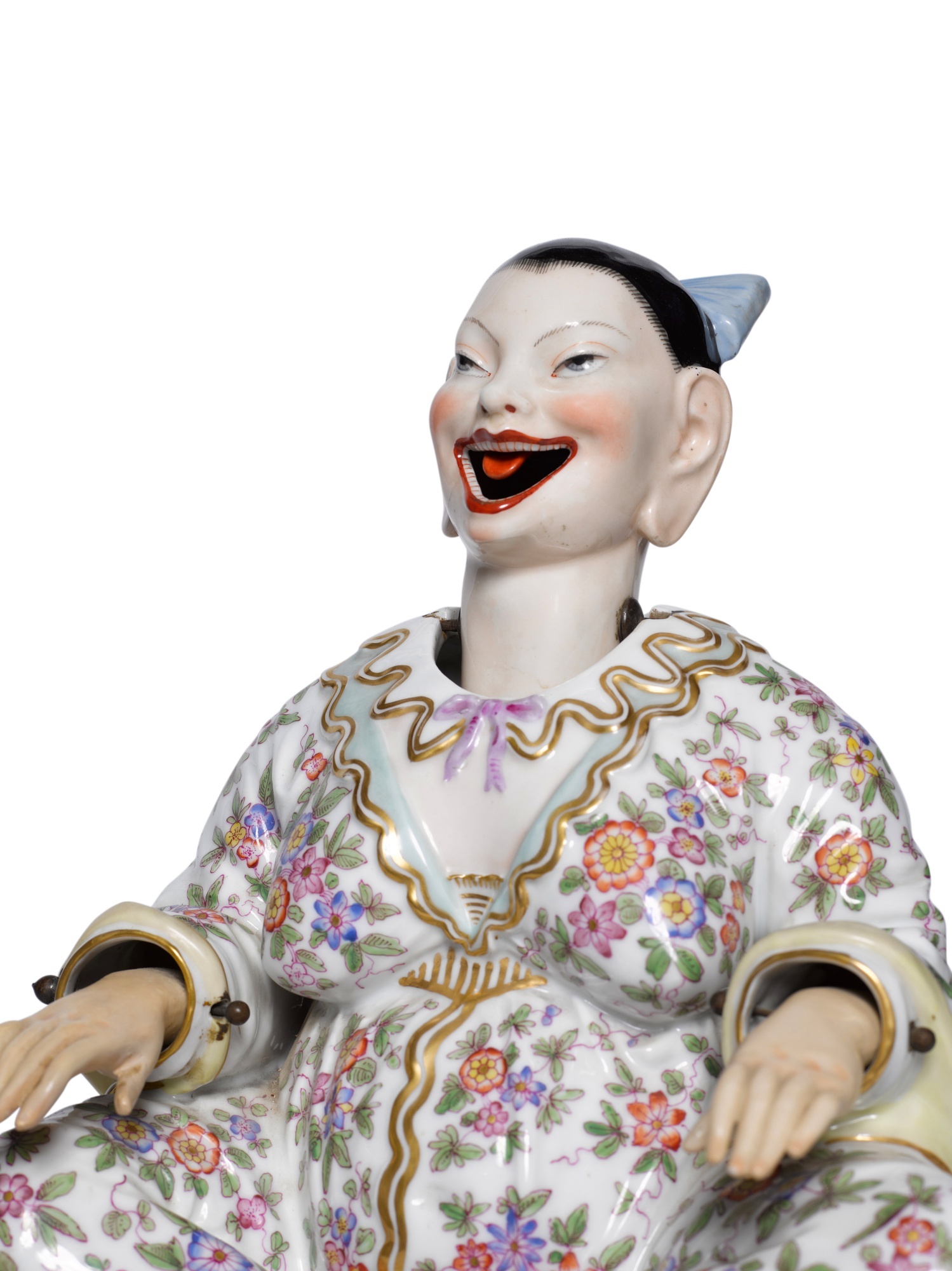 A Pair of French Porcelain Nodding Pagoda Figures, Circa 1890 - Image 4 of 4