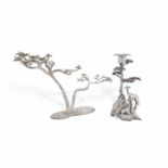 Two Zimbabwean Silver Tree-Form Candlesticks, Patrick Mavros, Harare, 2000 and 2005