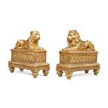 A Pair of Louis XVI Gilt-Bronze Figural Chenets, Circa 1785