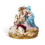 A Meissen Large Figure Group Emblematic of Peace, Late 19th Century