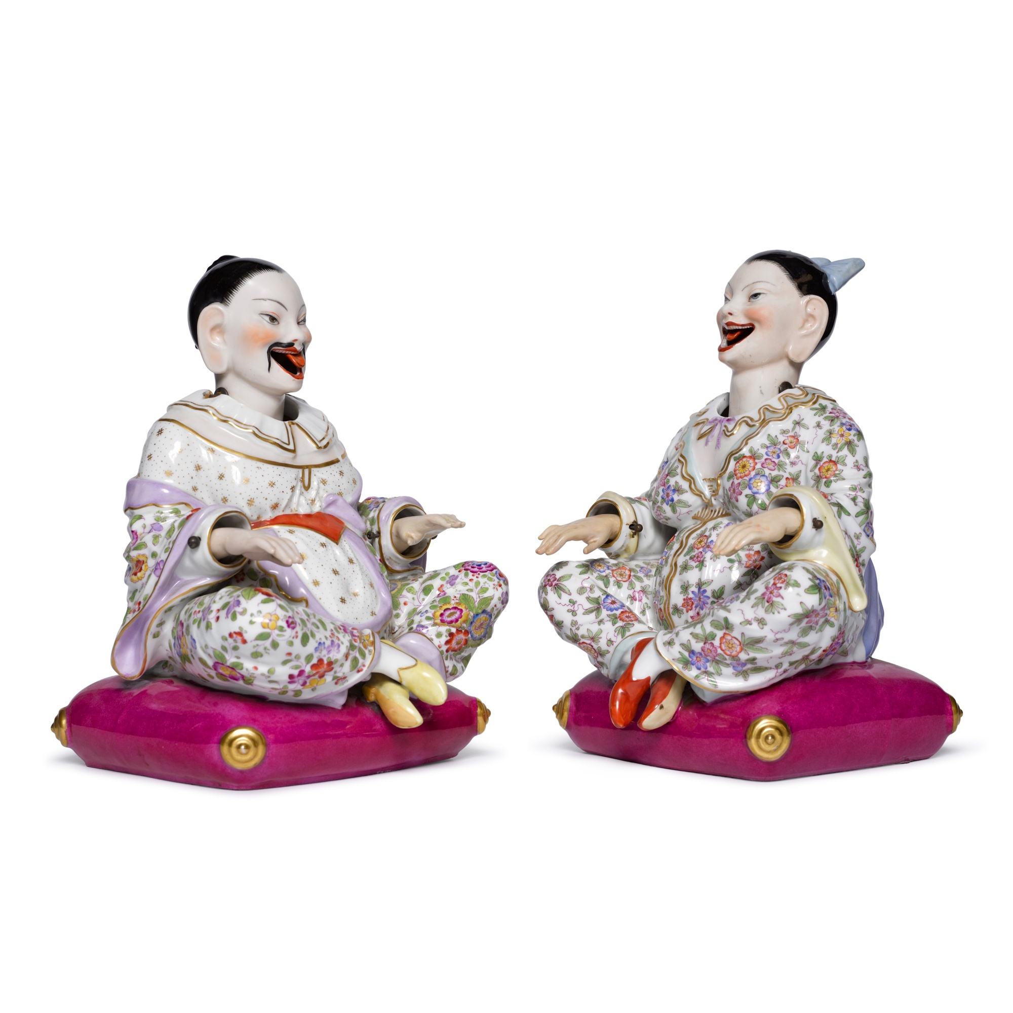 A Pair of French Porcelain Nodding Pagoda Figures, Circa 1890 - Image 2 of 4