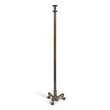 A Neoclassical Patinated Bronze Tripod Floor Lamp, Circa 1900