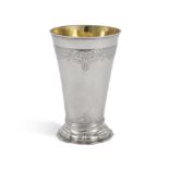 A German Parcel-Gilt Silver Beaker, Sigmund Dockler, Nuremburg, Circa 1730