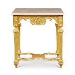 A Louis XIV Giltwood Center Table with White Marble Top, Early 18th Century