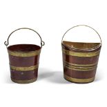 Two George III Brass Bound Peat Buckets, Late 18th / Early 19th Century