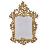 A Venetian Rococo Carved Giltwood Mirror, Mid-18th Century