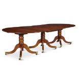 A George II Style Mahogany Three-Pedestal Dining Table