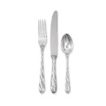 An Italian Silver, Torsade (Torchon) Pattern Flatware Set, Buccellati, 20th Century