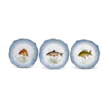 A Set of Three Royal Copenhagen 'Flora Danica' 'Fish' Plates, Circa 1936-1942