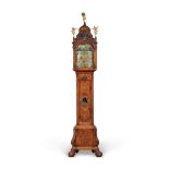 A Dutch Rococo Walnut, Burr Walnut Inlaid and Carved Longcase Clock with Ships Automaton, By Henricu