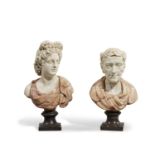 A Matched pair of Italian Marble Busts, 18th century