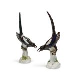 A Pair of Meissen Figures of Magpies, Late 19th Century