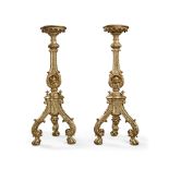 A Pair of Louis XIV Style Giltwood Torch&#232;res
