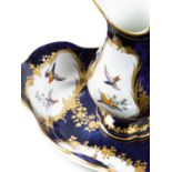 A Rare Vincennes Bleu Lapis-Ground Ewer and Basin, Circa 1753-55